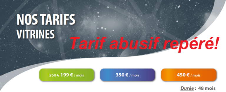 Tarif abusif repéré!